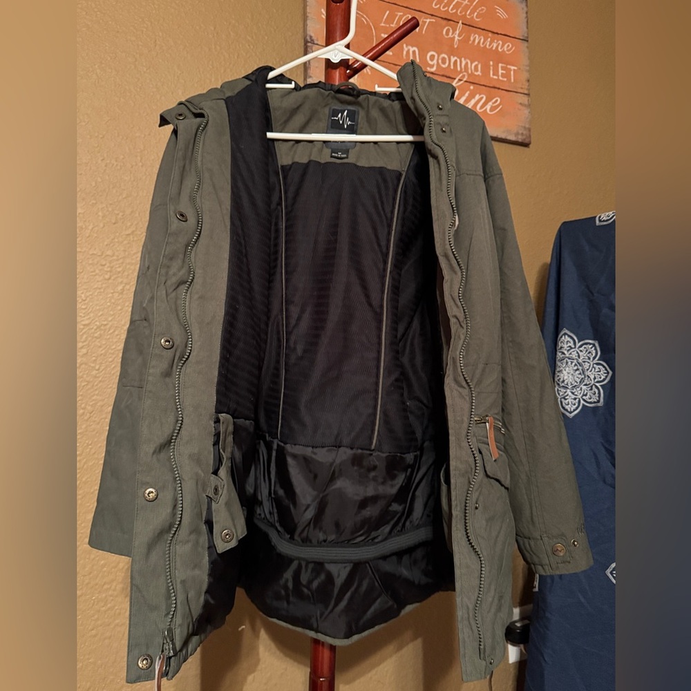 Pulse Winter Jacket Medium Green Full Zip Parka - image 6